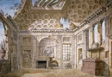 Entwurf für den Ruinenraum des Klosters (jetzt Konvent) von St. Trinita del Monte, Rom, um 1766